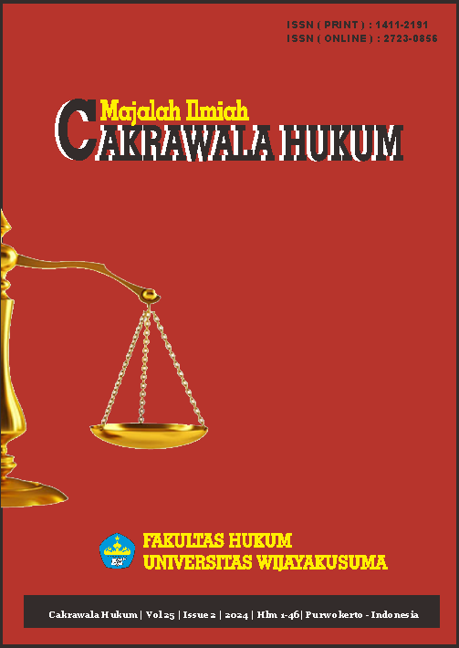 sampul jurnal ilmiah cakrawala hukum unwiku isue 25